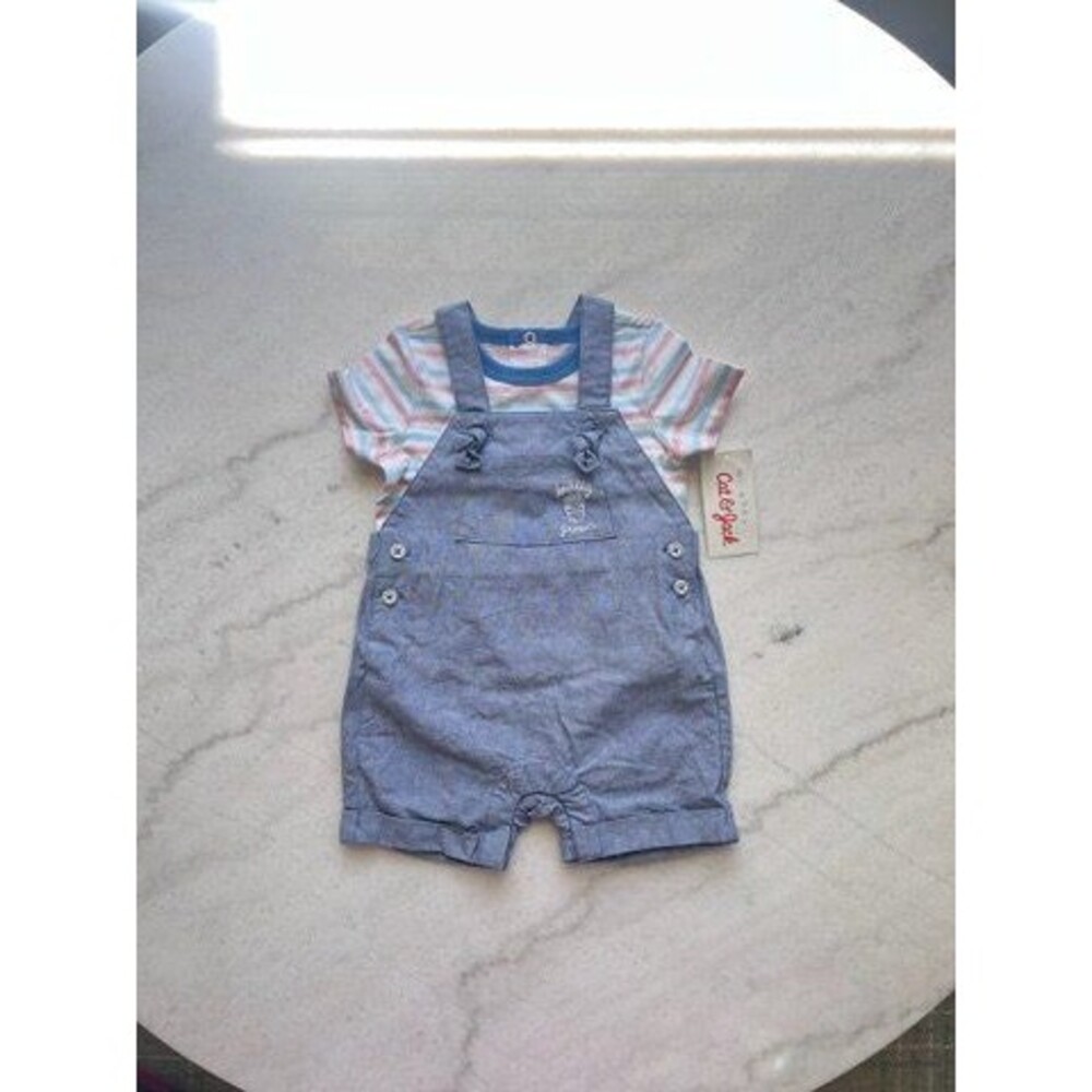Cat & Jack Baby Chambray Overalls Set 3-6 months